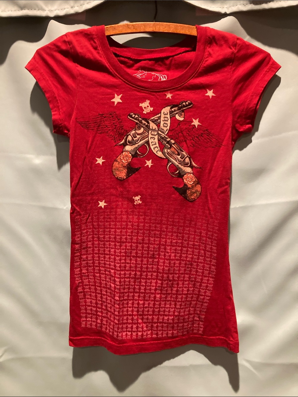 Women’s Red Short Sleeve Graphic Tee - Brand: